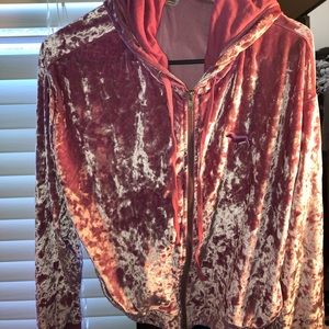 Velvet pink hoodie